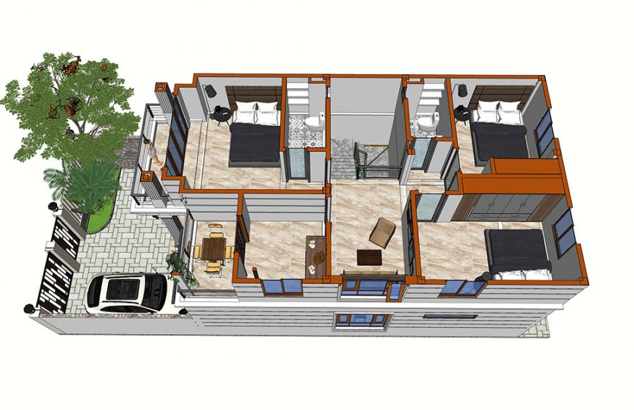biệt thự 2 tầng