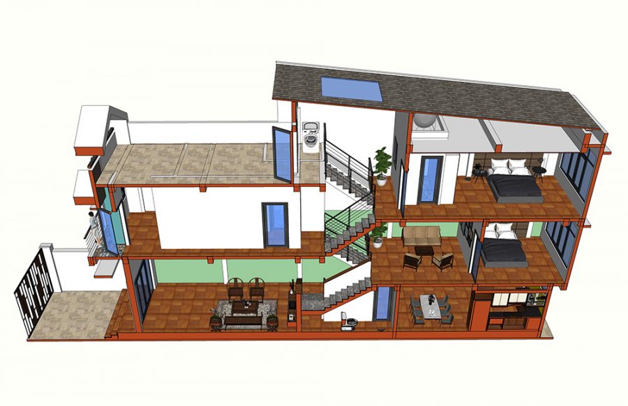 Nhà nhỏ 4m 2 tầng
