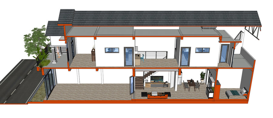 NHÀ 2 TẦNG MÁI THÁI