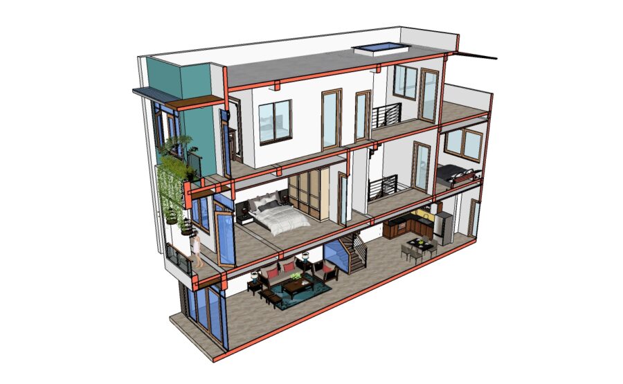 NHÀ PHỐ 3 TẦNG 4.5M