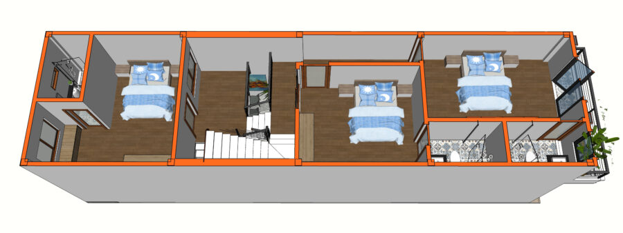NHÀ 3 TẦNG LỆCH 5Mx19M
