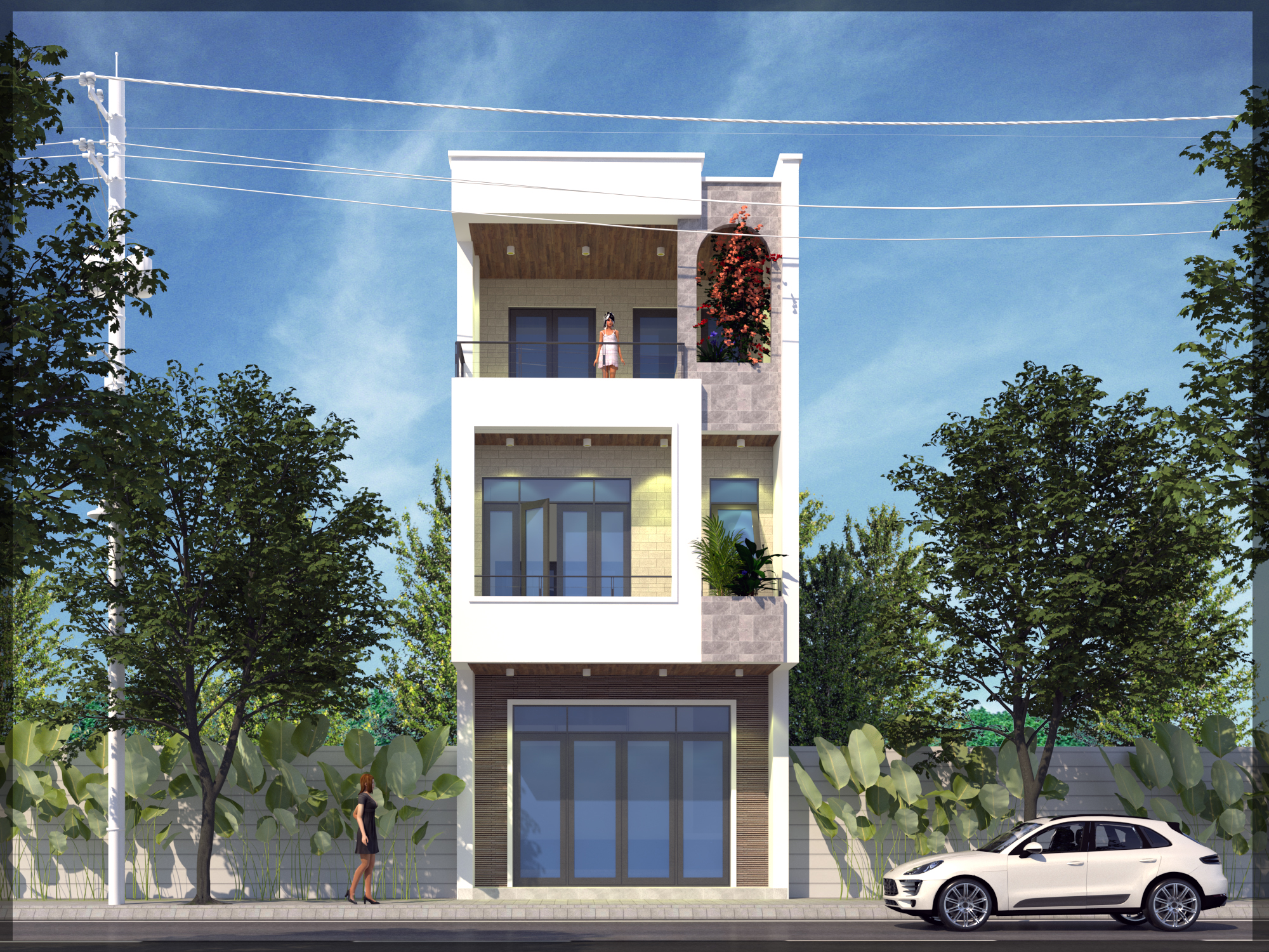 Nhà nhỏ 3 tầng lệch