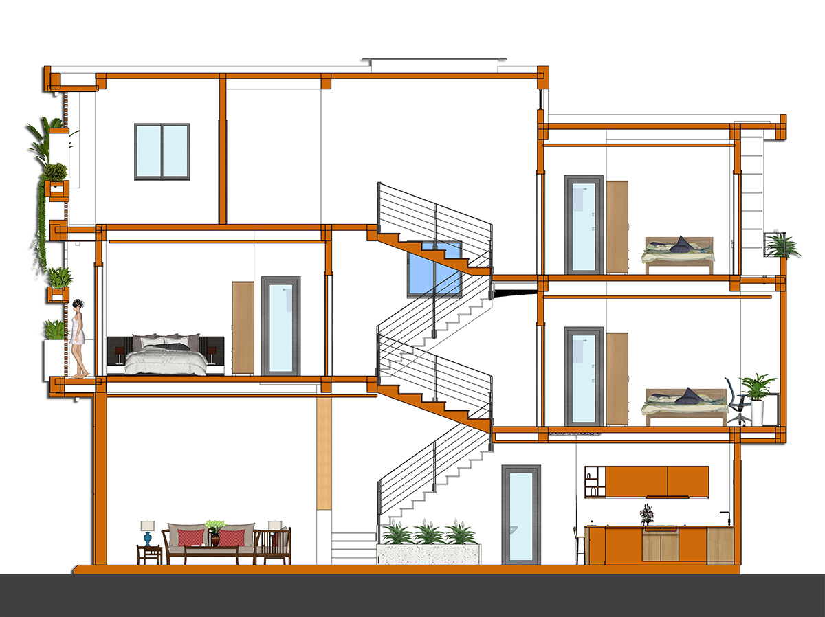 NHÀ 3 TẦNG LỆCH 3.9M
