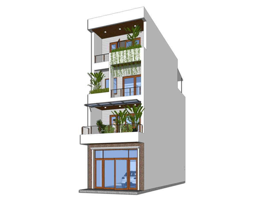 NHÀ LỆCH TẦNG 5M 4 TẦNG