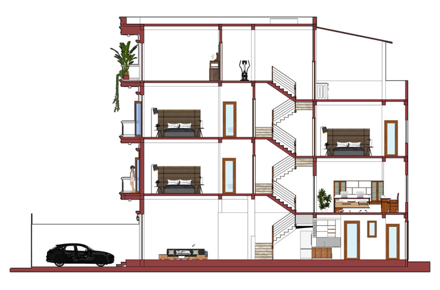 NHÀ 4.5MX17M 3.5 TẦNG