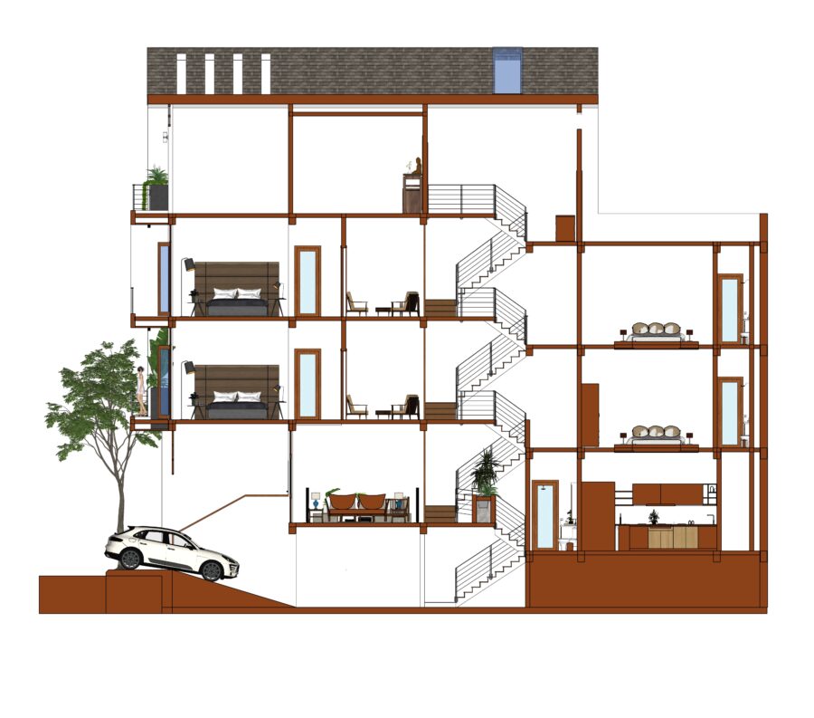 NHÀ LỆCH TẦNG DIỆN TÍCH 5X20M