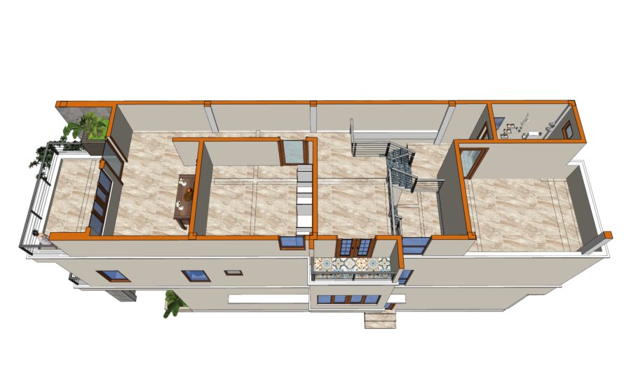 nhà lệch tầng hiện đại đẹp