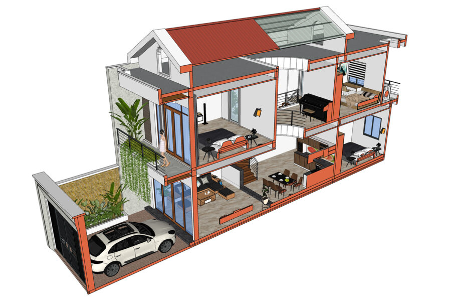 Nhà 5mx20m 2 tầng
