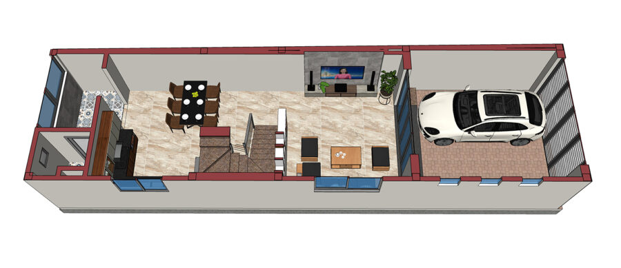 Nhà 4.5m x 16.5m 3 tầng
