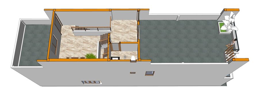 Nhà phố 3 tầng lệch 5m