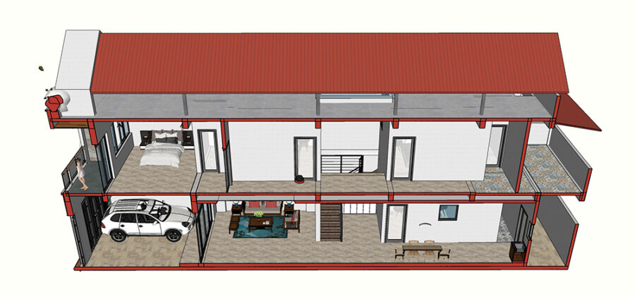 nhà phố 6m x 23m