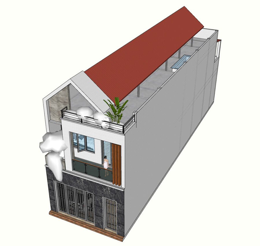 nhà phố 6m x 23m 2 tầng 