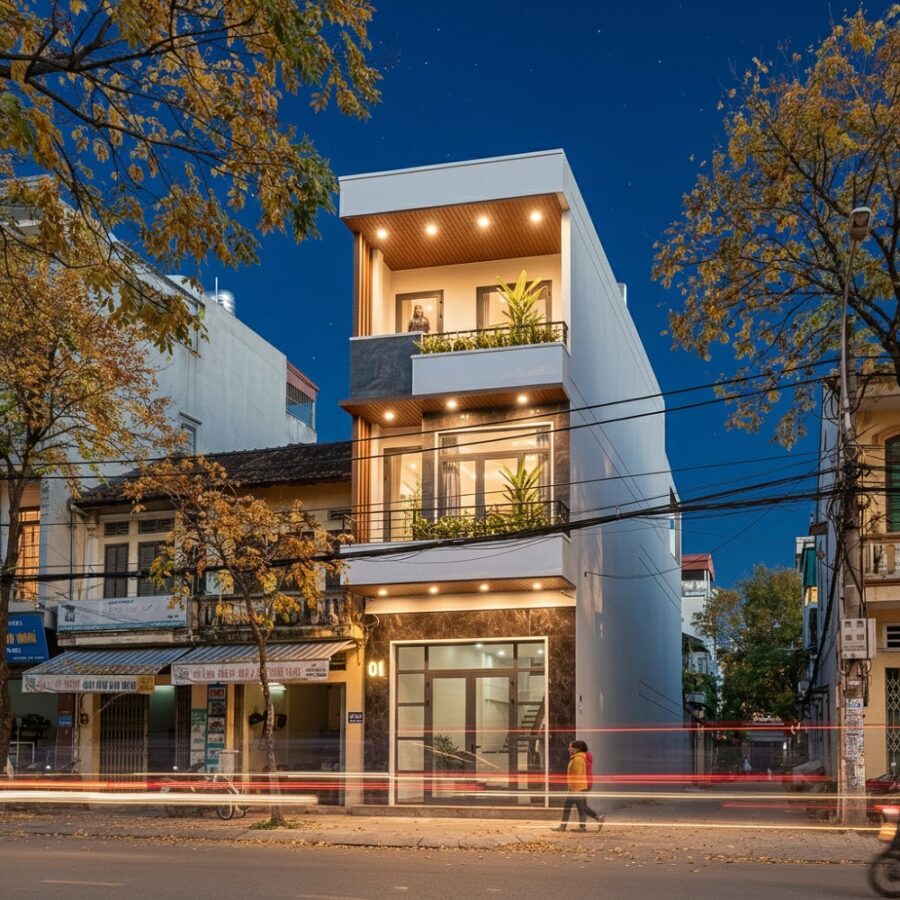 Nhà phố 4m x 16m lệch tầng