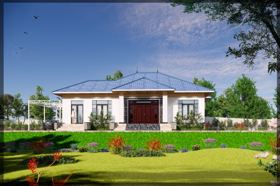 nhà vườn mái nhật