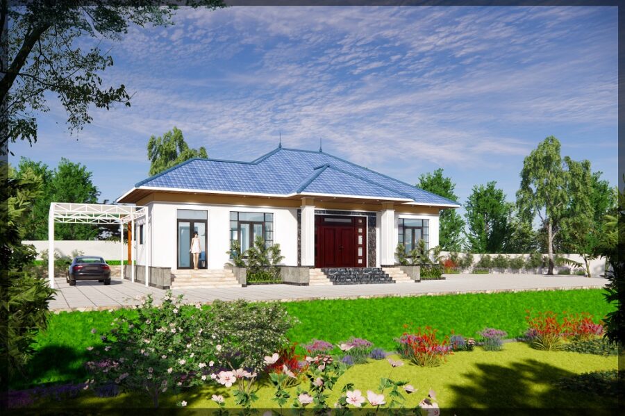 nhà vườn mái nhật