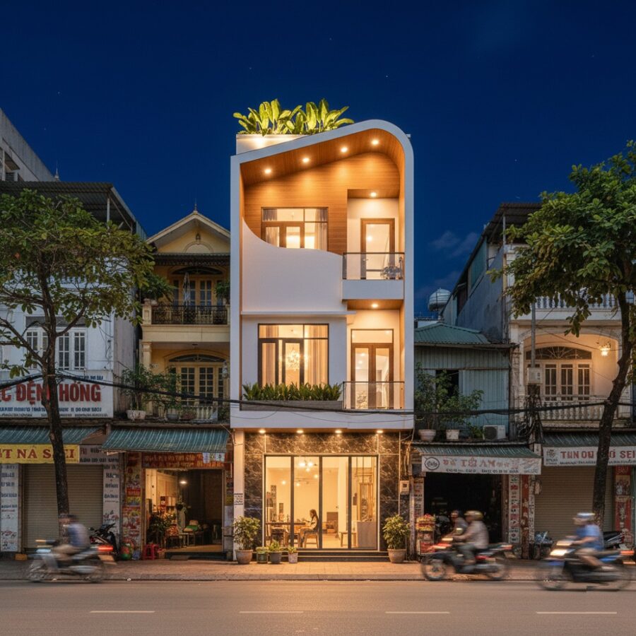 Nhà phố 3 tầng lệch