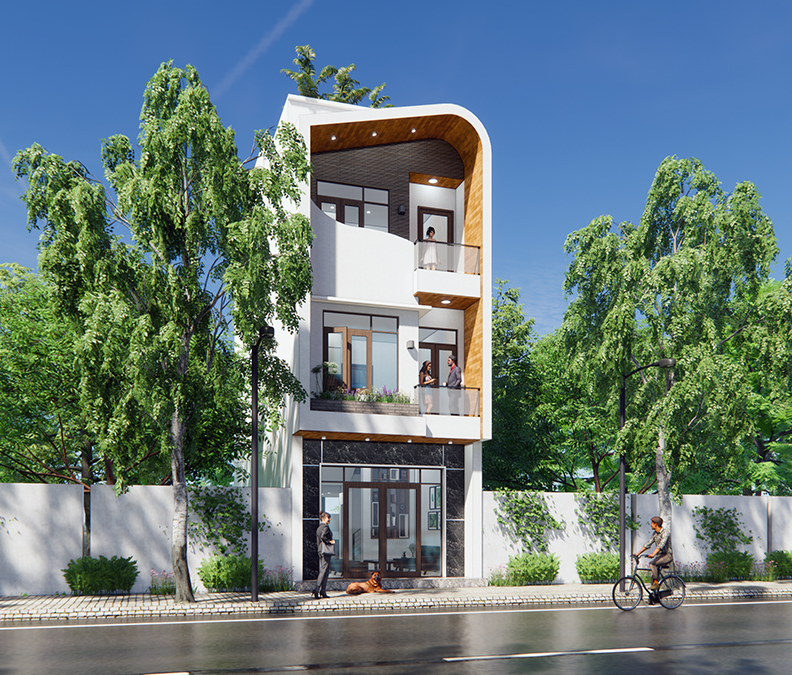 Nhà phố 3 tầng lệch