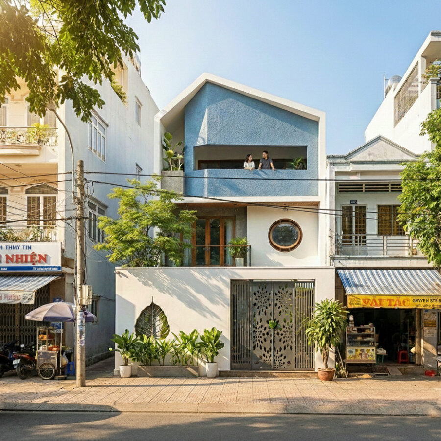 Nhà phố lệch tầng 8m