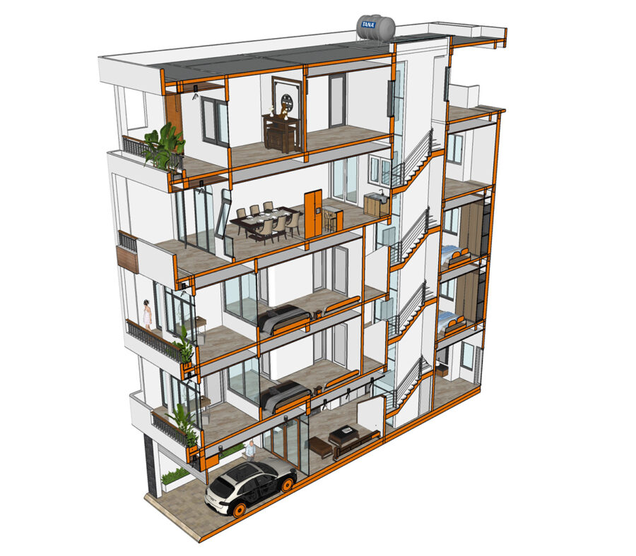 Nhà 5m x 18m 5 tầng có thang máy