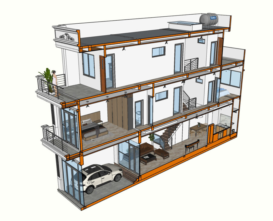 Nhà phố tân cổ điển diện tích 4m 